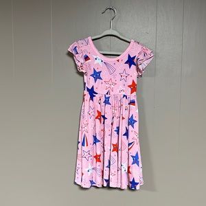 Little Sleepies Play Line Pink Star/Patriotic Dress Size 2T